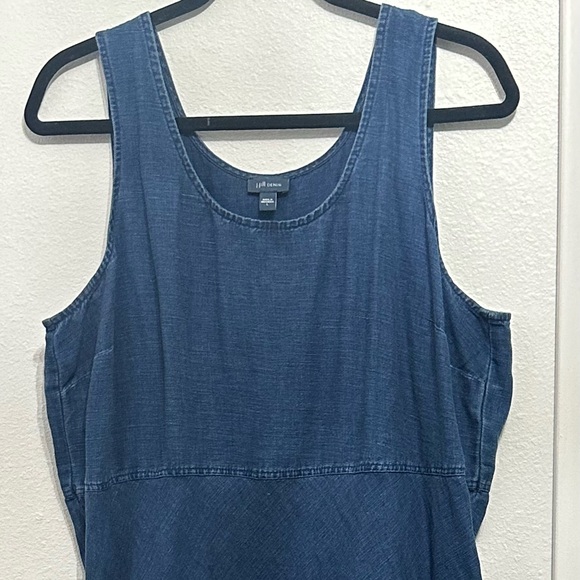 J. Jill Blue Midi Sheath Dress with Sleeveless Design and Scoop Neck - Picture 5 of 6